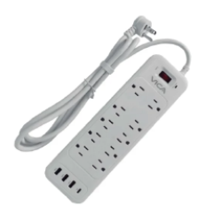 Barra Multicontacto VICA 10 Tomas AC + 4 Puertos USB Blanco Modelo SUP USB 9P