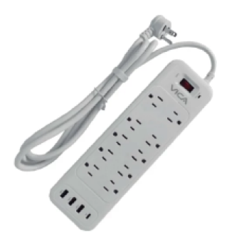Barra Multicontacto VICA 10 Tomas AC + 4 Puertos USB Blanco Modelo SUP USB 9P Barra Multicontacto VICA 10 Tomas AC + 4 Puertos USB Blanco Modelo SUP USB 9P