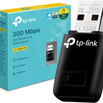 Tarjeta de Red Inalámbrica TP-LINK Mini USB N 300Mbps Chipset Realtek Modelo TP-WN823N