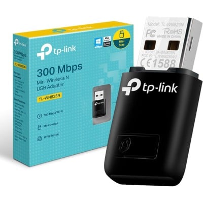 Tarjeta de Red Inalámbrica TP-LINK Mini USB N 300Mbps Chipset Realtek Modelo TP-WN823N