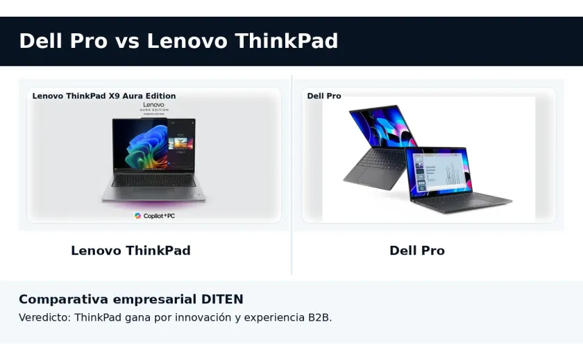 Dell Pro vs Lenovo ThinkPad: gana ThinkPad