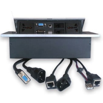 Caja Multicontacto BRobotix para Mesa Corriente Negro Modelo 005514N Caja Multicontacto BRobotix para Mesa Corriente Negro Modelo 005514N
