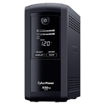 UPS CyberPower 850VA/510W con 9 Contactos y Pantalla LCD - Modelo CP850AVRLCDA