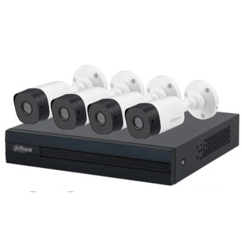 Kit de Vigilancia Dahua 4 Canales con DVR y 4 Cámaras Bala 1MP Modelo DH-KIT/XVR1B04-I/4-B1A11N-0280B