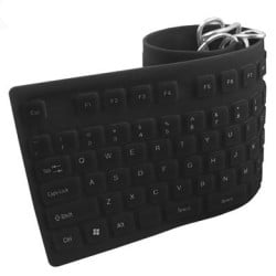 Teclado Flexible Brobotix USB Alámbrico Negro Resistente Modelo 801935