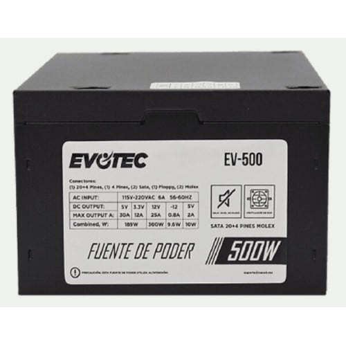 Fuente de Poder Evotec EV-500 500W ATX para PC