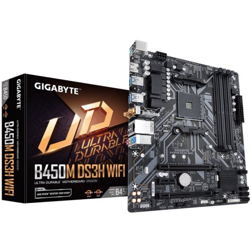 Tarjeta Madre Gigabyte B450M DS3H WIFI - Socket AM4 - Micro ATX - WiFi Integrado Tarjeta Madre Gigabyte B450M DS3H WIFI - Socket AM4 - Micro ATX - WiFi Integrado