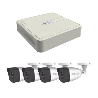 Kit de Seguridad HiLook 4 Canales con NVR y 4 Cámaras Bala 4MP Modelo KIP4MP/4B