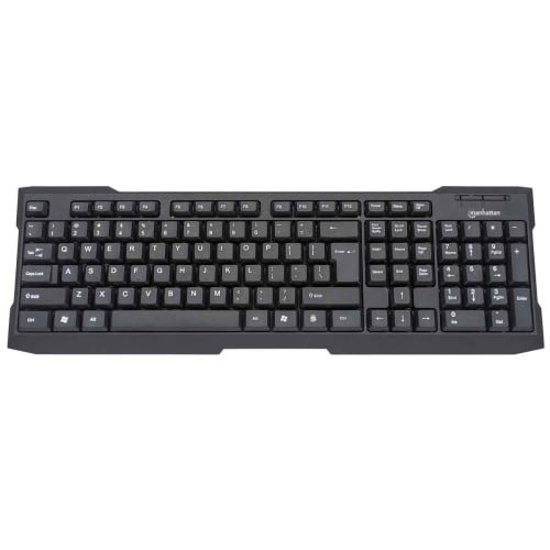 Teclado Manhattan Alámbrico USB Negro Tamaño Completo Modelo 175708 Teclado Manhattan Alámbrico USB Negro Tamaño Completo Modelo 175708