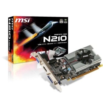 Tarjeta de Video MSI GeForce 210 1GB GDDR3 HDMI DVI-D VGA N210-MD1G/D3