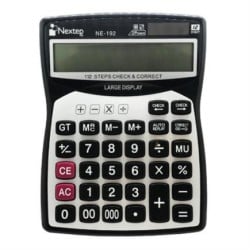 Calculadora Nextep NE-192 B - 12 Dígitos, Cubierta Metálica y Batería Solar - 2 Piezas
