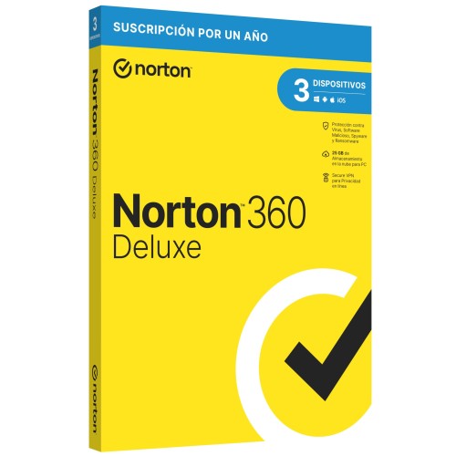 Antivirus Norton 360 Deluxe - Protección para 3 Dispositivos - 1 Año - Modelo TMNR-033 Antivirus Norton 360 Deluxe - Protección para 3 Dispositivos - 1 Año - Modelo TMNR-033