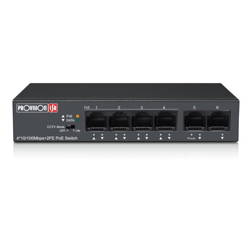 Switch Provision-ISR 4 Puertos Fast Ethernet con 2 Puertos Uplink Modelo PoES-0460C+2I-V2 Switch Provision-ISR 4 Puertos Fast Ethernet con 2 Puertos Uplink Modelo PoES-0460C+2I-V2