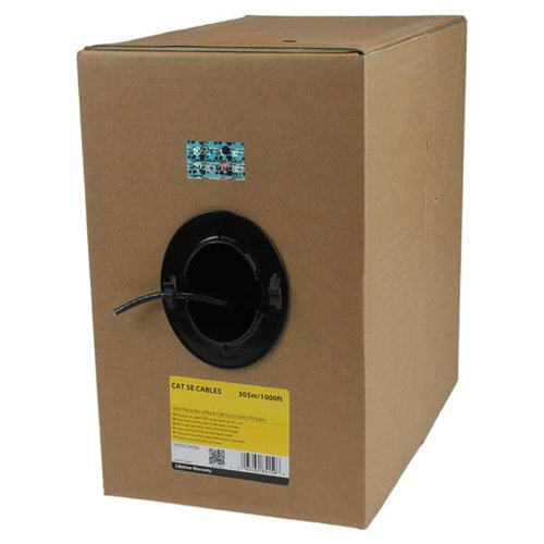 Bobina de Cable Ethernet StarTech.com Cat5e 304M 24 AWG Negro Modelo WIR5ECMRBK