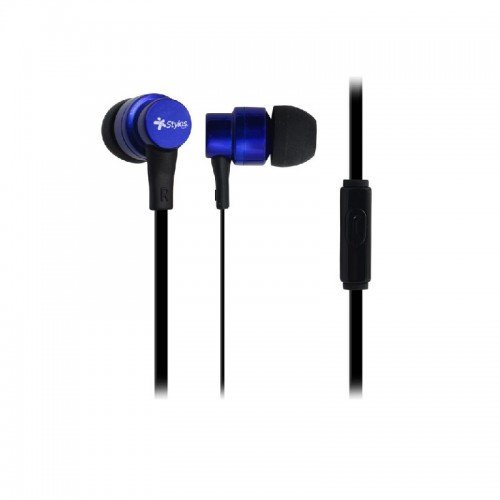 Auriculares STYLOS Alámbricos con Conector 3.5mm Color Azul Modelo STSAUA1A