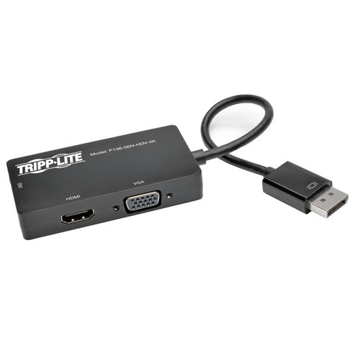 Convertidor Tripp Lite DisplayPort a VGA DVI HDMI 4K Modelo P136-06N-HDV-4K