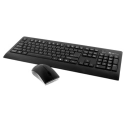Kit Teclado y Mouse Inalámbrico Klip Xtreme KCK-265E - Negro - Receptor USB
