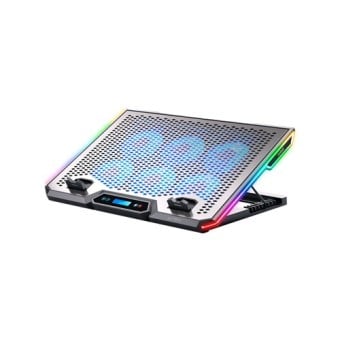 Base Enfriadora Acteck Froost Zero BE640 con 6 Ventiladores RGB, Ajustable en Altura, 2 Puertos USB - Modelo AC-940788