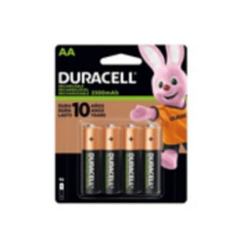 Pilas Recargables Duracell AA NiMH 2500 mAh - Paquete de 4 - Modelo 5006077