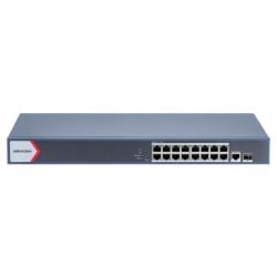 Switch Hikvision 16 Puertos PoE+ Gigabit Ethernet Administrable DS-3E1518P-EI/M