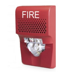 Sirena con Estrobo Kidde EG1AVRF - Montaje en Pared, Luz de Alarma, Certificada
