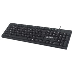Teclado Manhattan Alámbrico USB Negro Inglés Modelo 179324 - Tamaño Completo 104 Teclas