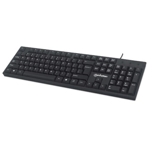 Teclado Manhattan Alámbrico USB Negro Inglés Modelo 179324 - Tamaño Completo 104 Teclas Teclado Manhattan Alámbrico USB Negro Inglés Modelo 179324 - Tamaño Completo 104 Teclas