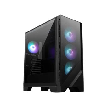 Gabinete Gamer MSI MAG FORGE 321R AIRFLOW - Media Torre con 4 Ventiladores ARGB y Panel Lateral de Vidrio Templado