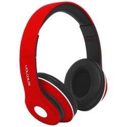 Necnon Audífonos Neccon NBH-01R Bluetooth 3.0 y Alámbricos 3.5mm Negro con Rojo NCAB0102RZ