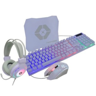 Kit Gamer Vortred Berry - Diadema, Teclado, Mouse y Mouse Pad Morado RGB - Modelo V-930662