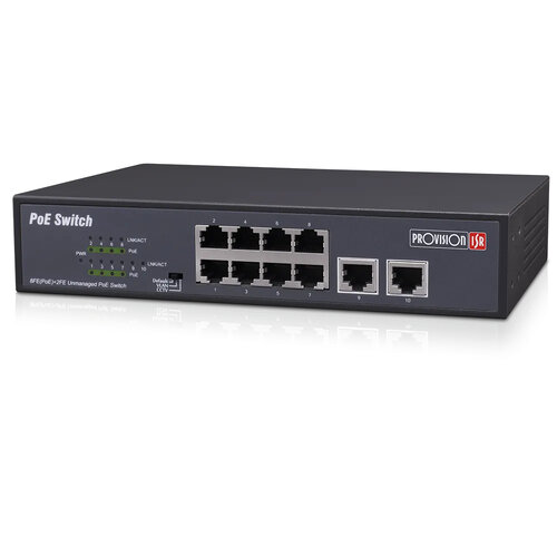 Switch Provision ISR Fast Ethernet 8 Puertos PoE + 2 Uplink No Administrable Modelo POES-081… Switch Provision ISR Fast Ethernet 8 Puertos PoE + 2 Uplink No Administrable Modelo POES-081…
