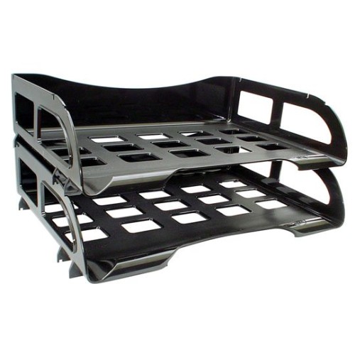 Charola Sablón Apilable Tamaño Oficio Lateral Negra Modelo 306.2825NE Charola Sablón Apilable Tamaño Oficio Lateral Negra Modelo 306.2825NE