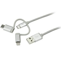 Cable StarTech.com USB a USB-C/Micro USB/Lightning 1 Metro Modelo LTCUB1MGR Cable StarTech.com USB a USB-C/Micro USB/Lightning 1 Metro Modelo LTCUB1MGR