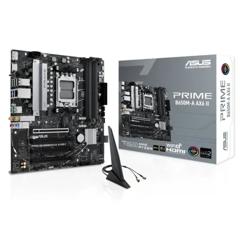 Tarjeta Madre ASUS PRIME B650M-A AX6 II - Socket AM5, DDR5, Micro ATX Tarjeta Madre ASUS PRIME B650M-A AX6 II - Socket AM5, DDR5, Micro ATX