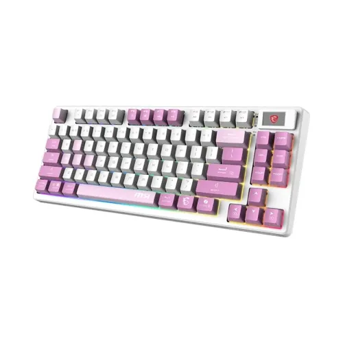 Teclado Mecánico Inalámbrico MSI Forge GK600 TKL - Bluetooth, 2.4GHz, RGB, Pantalla 1.06 pul…
