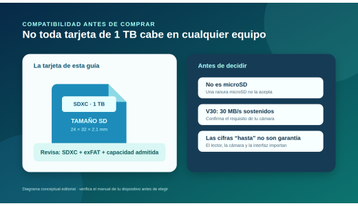 Kingston SDG4/1TB: cómo saber si esta SDXC V30 es para tu cámara
