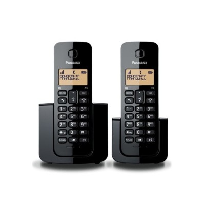 Teléfono Inalámbrico Panasonic DECT Negro con LCD y 2 Handsets Modelo KX-TGB112MEB