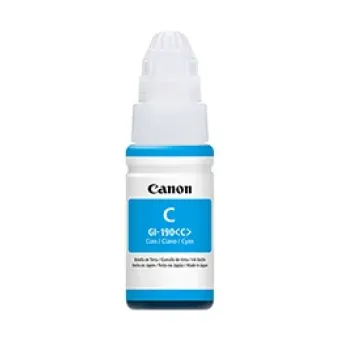 Botella de Tinta Canon GI-190 C para Impresoras Pixma G1100, G2100, G3100 - Modelo 0668C001AB/AA/AC