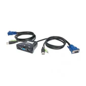 Switch KVM Manhattan VGA USB 3.5mm para 2 Computadoras Modelo 151245 Switch KVM Manhattan VGA USB 3.5mm para 2 Computadoras Modelo 151245