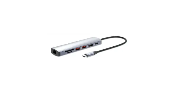Manhattan 153966 Hub USB-C HDMI 4K Ethernet | DITEN
