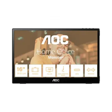 Monitor Portátil AOC 15.6 pulgadas Full HD IPS USB-C Táctil Modelo 16T3E