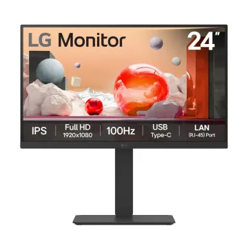 Monitor LG 24 Pulgadas Full HD IPS con USB-C, Altavoces y Soporte Ajustable - 24BA750-B.AWM
