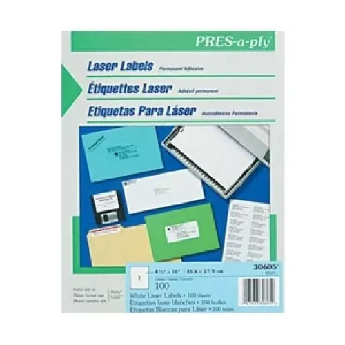 Etiquetas Avery PRES-a-ply Blanco Tamaño Carta 8.5x11 pulgadas - 100 Hojas Modelo 30605 Etiquetas Avery PRES-a-ply Blanco Tamaño Carta 8.5x11 pulgadas - 100 Hojas Modelo 30605