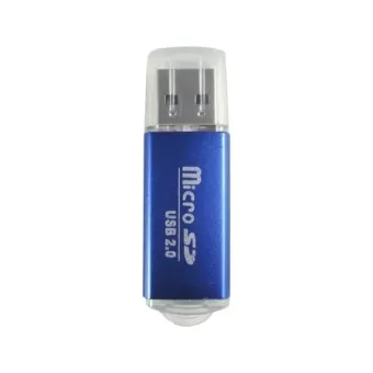 Lector de Tarjetas MicroSD BROBOTIX USB 2.0 Azul Modelo 345673A