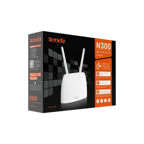 Router Tenda 4G06 con 4G LTE, 2.4GHz, 300Mbps y 2 Antenas Router Tenda 4G06 con 4G LTE, 2.4GHz, 300Mbps y 2 Antenas