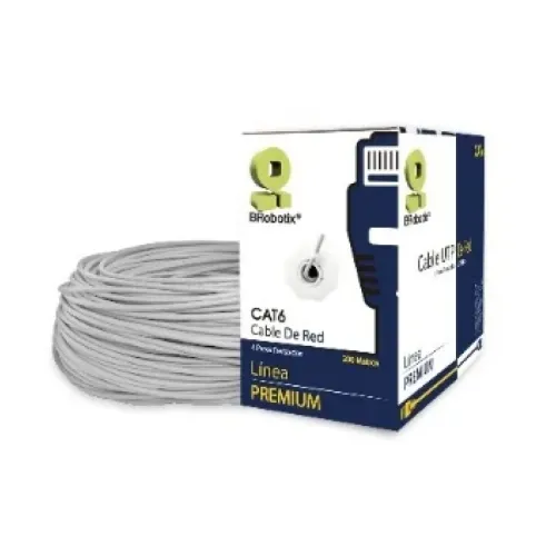 Bobina de Cable de Red BRobotix Cat6 200M 23 AWG Gris Modelo 651190