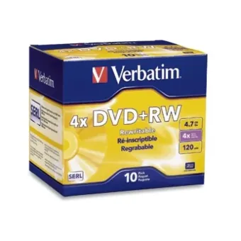 DVD+RW Verbatim DataLifePlus 4.7GB 4X Velocidad - Paquete de 10 Piezas - Modelo 94839