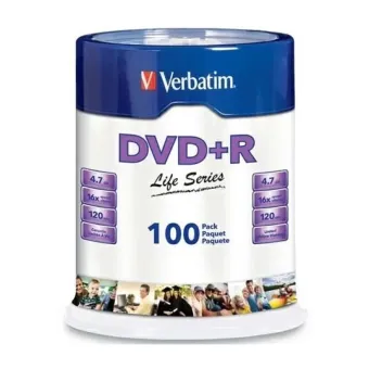 DVD+R Verbatim Life Series - Caja con 100 Unidades - Modelo 97175