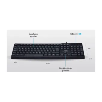 Teclado Acteck Entry 310 Alámbrico USB Negro - Modelo AC-928946