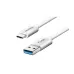 Cable USB ADATA USB-C a USB-A 3.1 Gen 1 Blanco 1 Metro Modelo ACA3AL-100CM-CSV